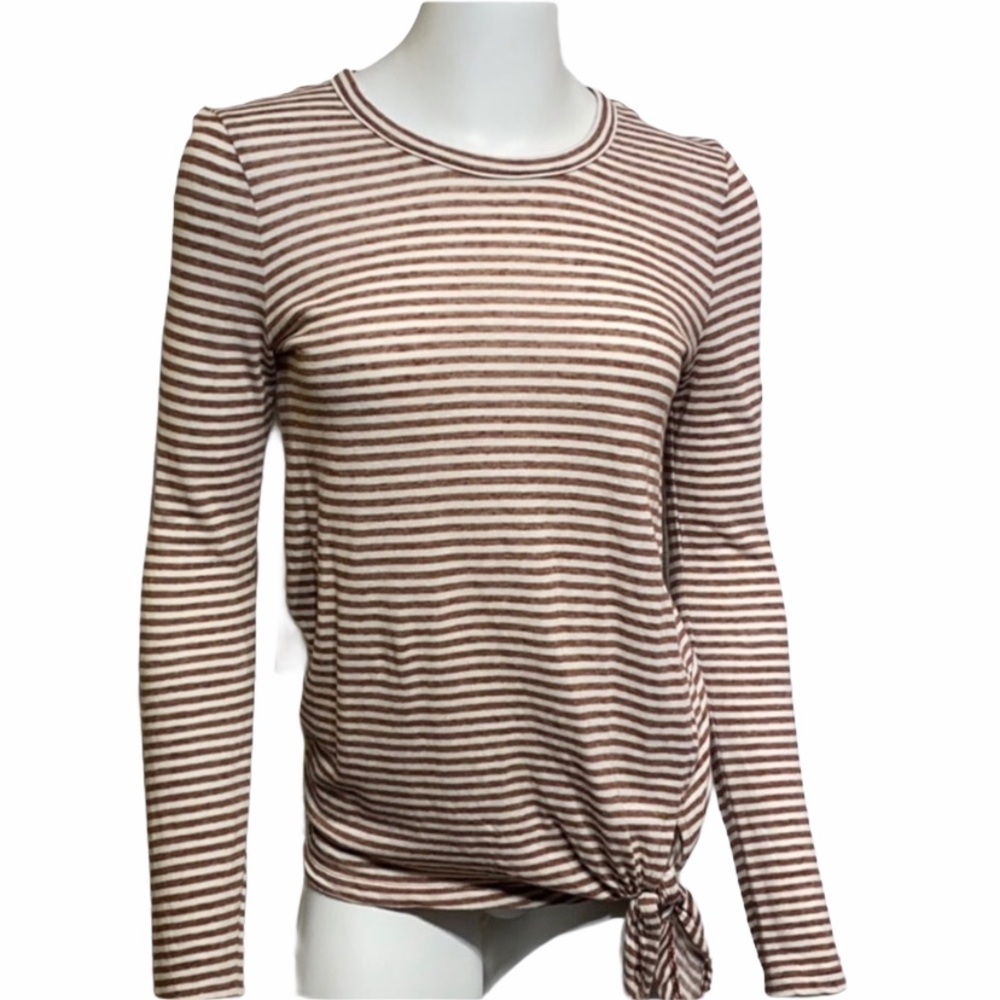 Madewell Soundcheck Stripe Side Tie Tee Nautical Preppy Coastal Casual Top Size